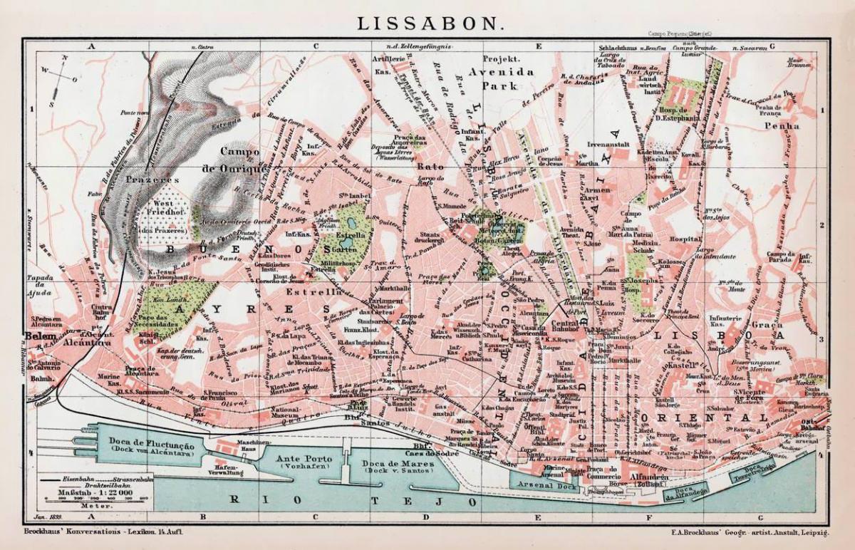 Plan historique de Lisbon