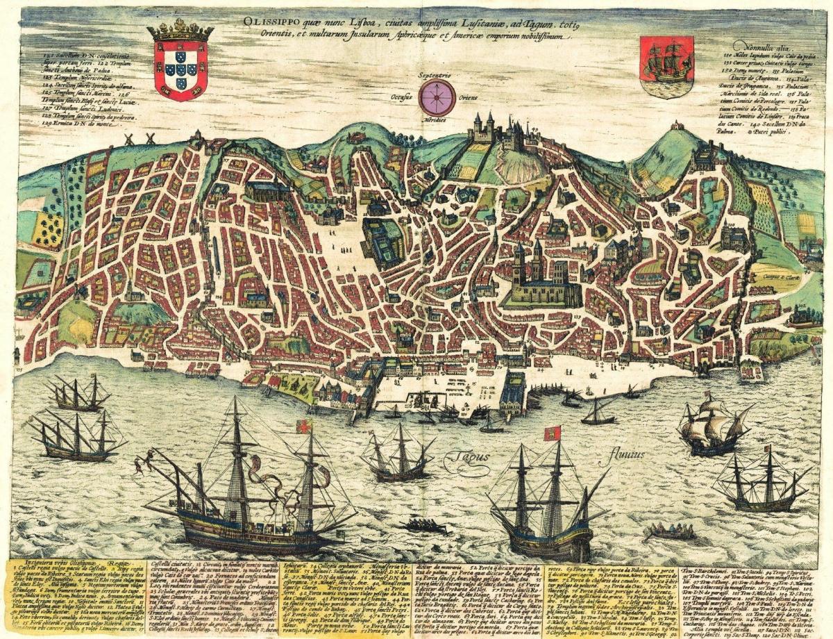 Plan antique de Lisbon