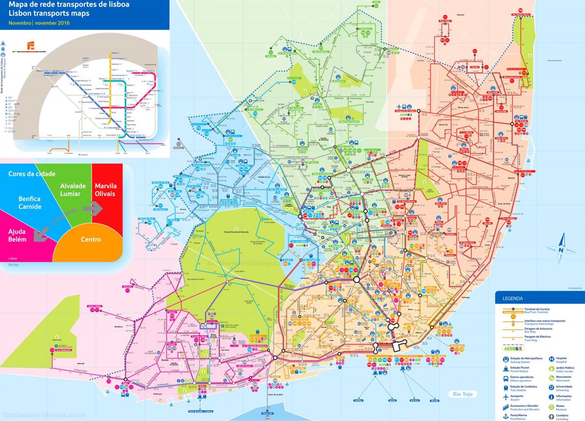 Plan des zones de Lisbon